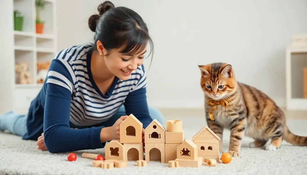 Interactive toys foster learning and bonding between toddlers and pets.