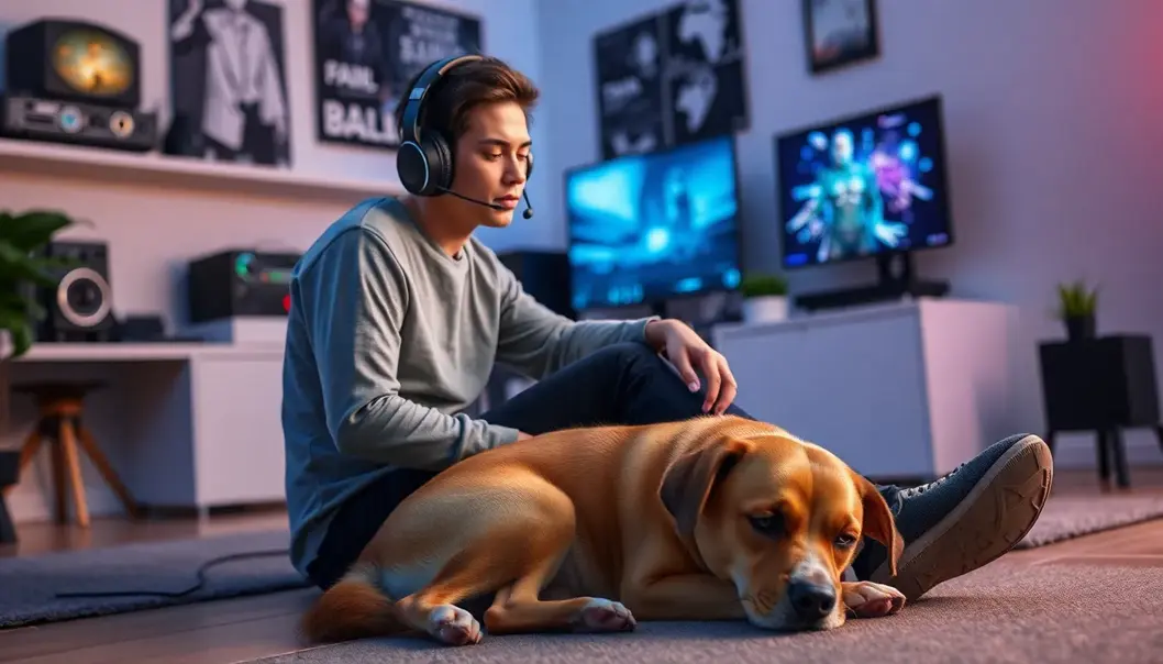A gamer chair designed for both comfort and pet companionship.